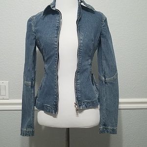 Elie Tahari form fitting jean jacket